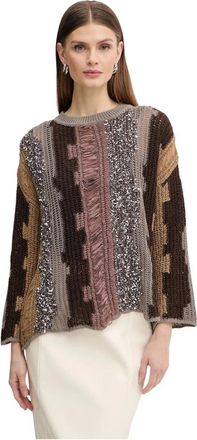 Pinko Libeccio Trui - Dames - Ronde hals truien - Veelkleurig - XS - Katoen - Truien & Vesten