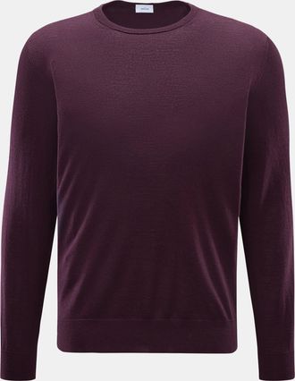 Braun Hamburg Men - Merino crew neck jumper burgundy