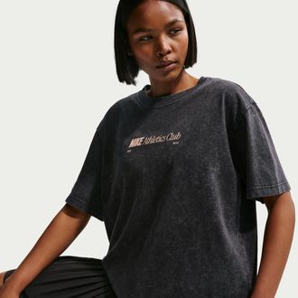Nike Womens Nike Sportswear Classic Oversized T-Shirt in Black | IR7875-010