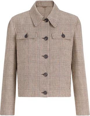 Brunello Cucinelli Prince of Wales blazer in Light Brown at Nordstrom, Size 40 It