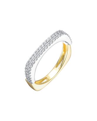 Rachel Glauber Plated Cz Statement Ring