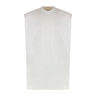 Rick Owens Splintered Tarp Mouweloze Tanktop - Heren - Tops - Wit - Maat: XS Katoen