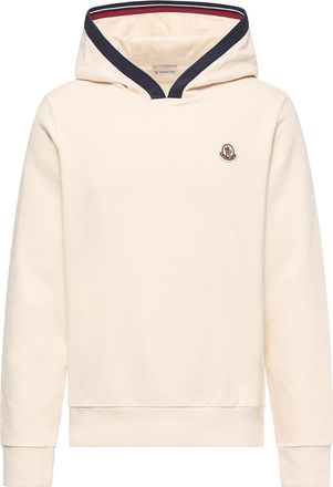 Moncler Moncler Brushed Cotton Logo Hoodie, Men, Beige, Size: Xxl