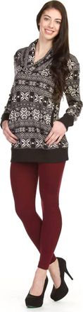 Papillon Fair Isle Print Cowl Neck Sweater Tunic In Black