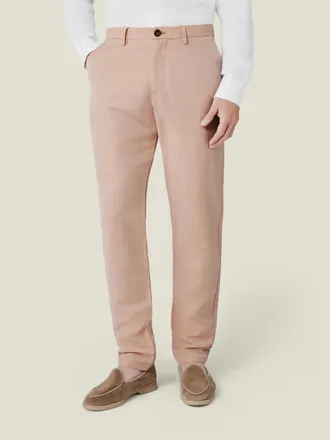 Luca Faloni Salmon Linen-Cotton Trousers