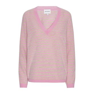 Americandreams Christy V-hals Kasjmier Pullover - Dames - V-hals truien - Roze - S - Kasjmier - Truien & Vesten
