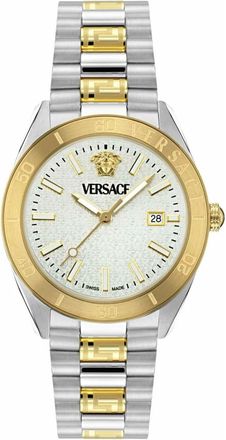 Versace Ve8E00424 V-Dome Horloge - unisex - Accessoires - Grijs - Maat: ONE Size Zijde