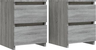 vidaXL Mesitas De Noche (2 Unidades), Color Gris Sonoma, 30x30x40 Cm, Madera De Ingenier&iacute;a Vidaxl