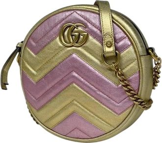 Gucci Pre-owned Cross Body Bags, female, Pink, Size: ONE SIZE Pre-owned GG Marmont 550154 Shoulder Bag