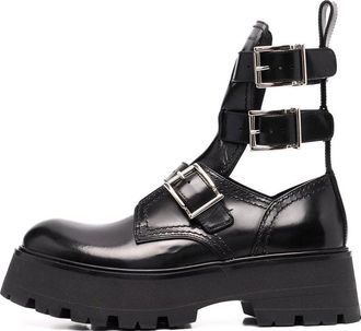 Alexander McQueen (WMNS) Alexander McQueen Flat Rubber Boots Black 700078WIC631081