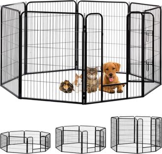 Relaxdays Relaxdays - Jaula Perro, Cachorro Y Animales Peque&ntilde;os Para Interior Y Exterior, Acero, Negro, 100 X 76,5 X 235 Cm