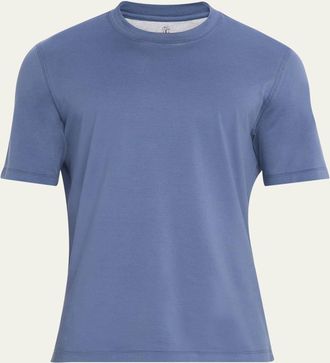 Brunello Cucinelli Mens Cotton English Rib Half-Zip Sweater