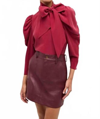 Marie Oliver Gabriella Blouse In Garnet