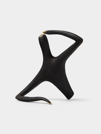 Carl Aub&ouml;ck Optimist Pessimist Brass Sculpture