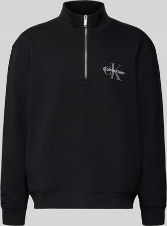Calvin Klein Jeans Regular Fit Sweatshirt mit Logo-Stitching Modell Terry in Black, Größe XXL