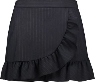 Red Valentino Gonna Short met Elegante Ruche - Dames - Korte Broeken - Blauw - XS - Polyester - Korte Broeken