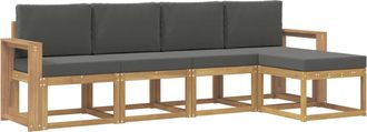 vidaXL Conjunto De Sof&aacute;s De Exterior 5 Uds. Blanco Y Antracita Vidaxl