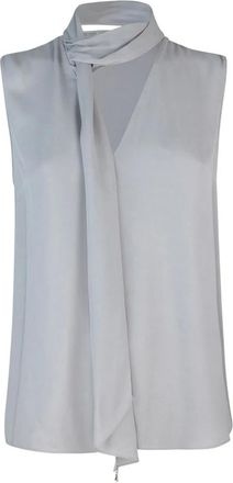 Patrizia Pepe Mouwloze Viscose Crepe Top Grijs - Dames - Tops zonder mouwen - Grijs - M - Tops