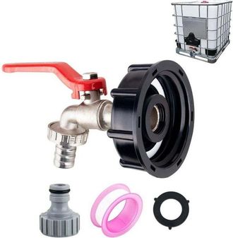 OEM Rubinetto Per Lavabo Ibc 1000l S60x6 Con Raccordo Per Tubo Flessibile Da 1/2, Adattatore Per Serbatoio In Alluminio, Rubinetto Da Giardino Con Adattat
