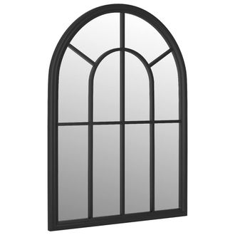 Berkfield Home Garden Mirror Black 60x45 cm Iron for Outdoor Use