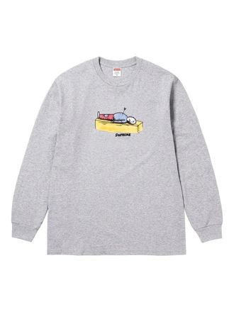 SUPREME T-shirt con stampa grafica e maniche lunghe - Grigio