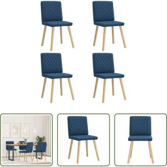 vidaXL Sedie in tessuto - Sedie da Pranzo 4 pz Blu in Tessuto