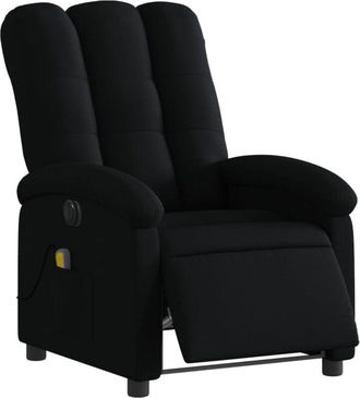 vidaXL Sill&oacute;n Reclinable De Masaje El&eacute;ctrico Tela Negro Vidaxl