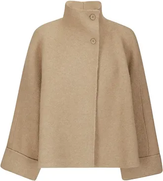 Boboutic Double-Breasted High Collar Jacket With Knitted Texture