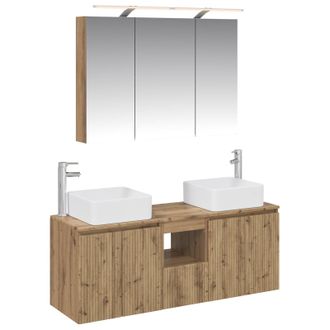vidaXL Juego De Muebles De Ba&ntilde;o 4 Pcs Roble Artesanal Vidaxl