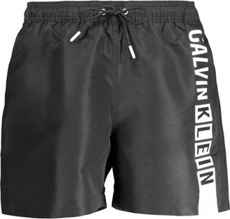Calvin Klein Zwarte Heren Zwemboxershorts met Slip- Zakken- Elastische Taille- Print- Logo - Heren - Strandmode - Zwart - 2XL - Polyester - Badmode