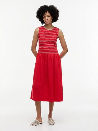 Tommy Hilfiger Pure Linen Smock Sleeveless Midi Dress