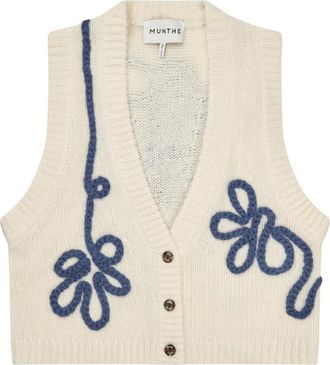 Munthe Tops - Dames - Vesten - Beige - L - Wol - Truien & Vesten