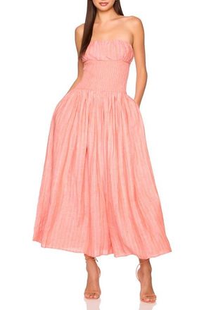 Susana Monaco Smocked Waist Strapless Maxi Dress in Extra at Nordstrom, Size X-Small