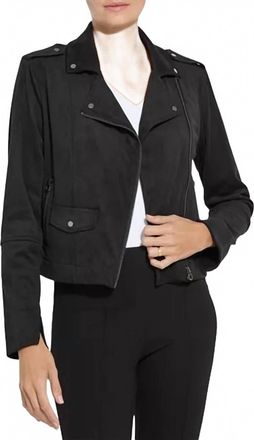 Lyss&eacute; Amelia Moto Jacket In Black Faux Suede