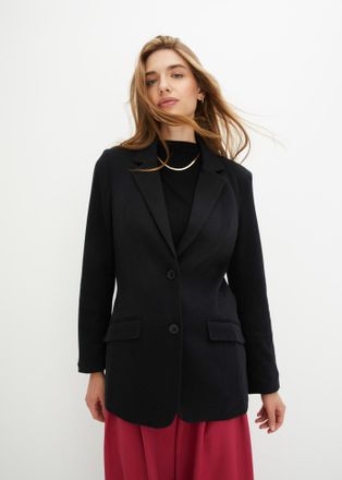 Bonprix Jackenblazer BONPRIX, Damen, Gr. 40, schwarz, Obermaterial: 100% Baumwolle. Futter: 100% Polyester, festlich, tailliert, Blazer Jackenblazer, elegante