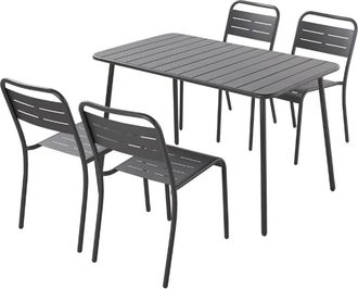 Concept Usine Conjunto de mesa de jard&iacute;n de 120 cm y 4 sillas