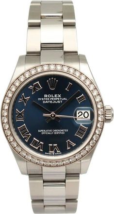 Rolex Pre-owned Rolex Datejust Automatic Chronometer Diamond Blue Dial Ladies Watch 278384RBR
