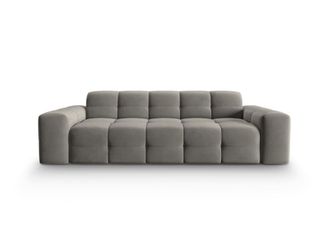 MICADONI Sof&aacute; 3 plazas de terciopelo gris oscuro