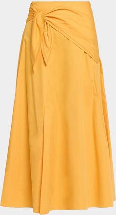Vince Scarf-Tie Midi Skirt