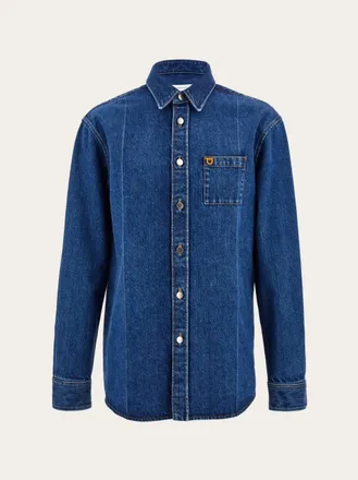 Ferragamo Men Denim shirt Blue