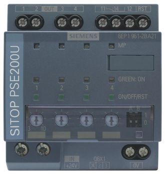SIEMENS M&oacute;dulo De Selectividad Sitop Pse200u, Dc 24 V/4 X 3... 10 A Con Contacto De Se&ntilde;alizaci&oacute;n Total, 6ep19612ba21