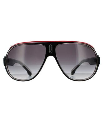 Carrera Aviator Unisex Black Crystal White Red Dark Grey Gradient Sunglasses - One Size