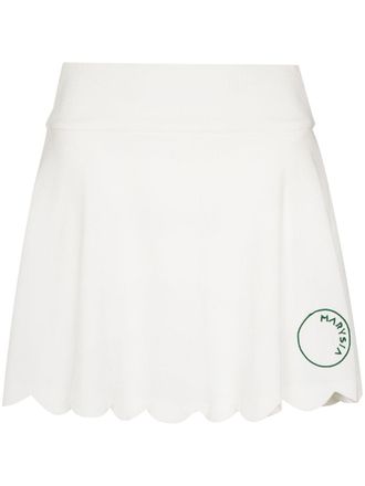 Marysia Swim Minigonna Venus con orlo a smerlo - Bianco