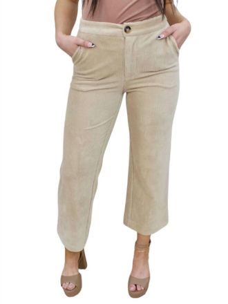 Lucy Paris Bruna Corduroy Pant In Beige