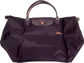 Longchamp Purple Nylon Handbag Tote Bag (Pre-Owned)