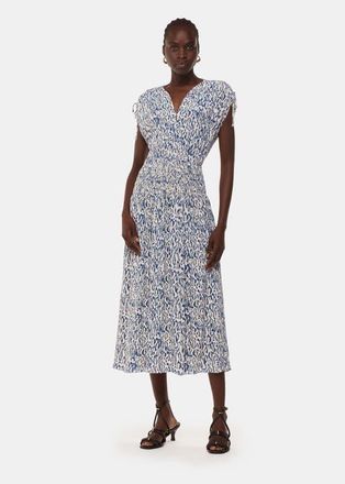 Whistles Flaming Leopard Print Midi Dress in Ivory/multi at Nordstrom, Size 12