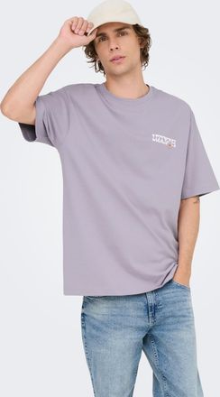 Only & Sons T-Shirt ONLY & SONS ONSFRANK RLX SS TEE NOOS, Herren, Gr. XXL, lavender gray print:lisboa, Jersey, Obermaterial: 100% Baumwolle, bedruckt, relaxed fit