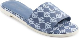 DKNY Waconia Denim Jacquard Slide Sandal in Celeste at Nordstrom Rack, Size 9.5