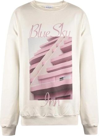 Blue Sky Inn Katoenen sweatshirt met rozenprint - Heren - Sweatshirts - Beige - L - Katoen - Hoodies & sweatvesten