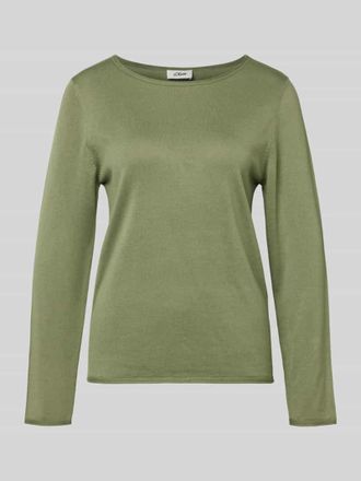 s.Oliver Red Label Regular Fit Strickpullover aus Baumwoll-Viskose-Mix in Khaki, Gr&ouml;&szlig;e 34